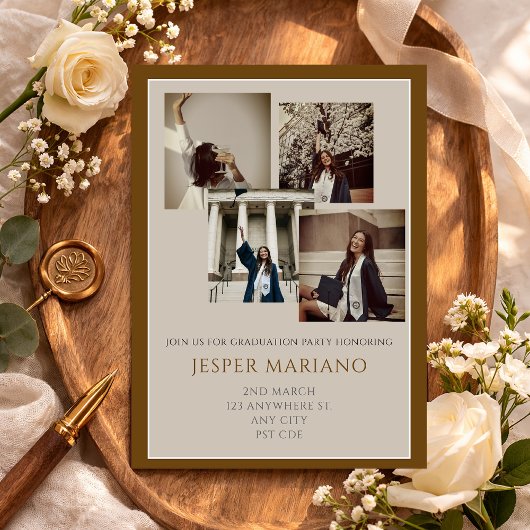 Modern Class of 2026 Photo Minimal Graduation Einladung