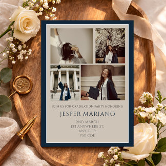 Modern Class of 2026 Photo Minimal Graduation  Einladung