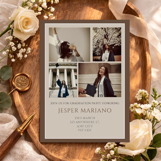 Modern Class of 2026 Photo Minimal Graduation Einladung