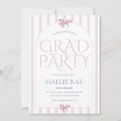 Modern Class of 2026 Pink Bow Graduation Party  Einladung (Vorderseite)