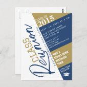 Modern Class Reunion Design Invitation Postcard Postkarte (Vorne/Hinten)