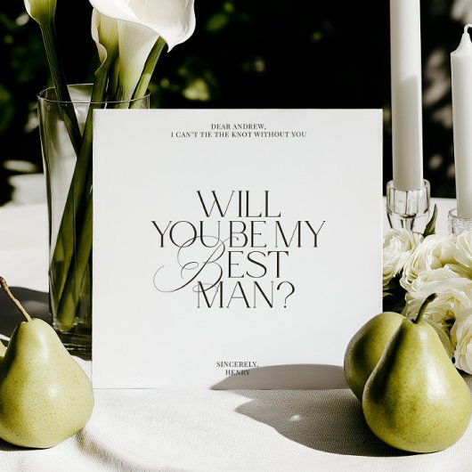 Modern Classic Best Man Proposal Card Einladung