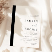 Modern Classic Black & White Wedding Einladung