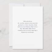 Modern Classic Blue Graduation Photo Announcement Ankündigung (Rückseite)