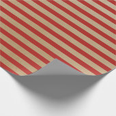 Modern Classic Bold Red Kraft Stripes Geschenkpapier (Ecke)