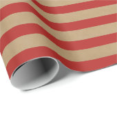 Modern Classic Bold Red Kraft Stripes Geschenkpapier (Rolleneckpunkt)