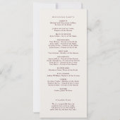 Modern Classic Burgundy Wedding Ceremony Program (Rückseite)