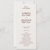 Modern Classic Burgundy Wedding Ceremony Program (Vorderseite)