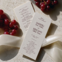 Modern Classic Burgundy Wedding Ceremony Program