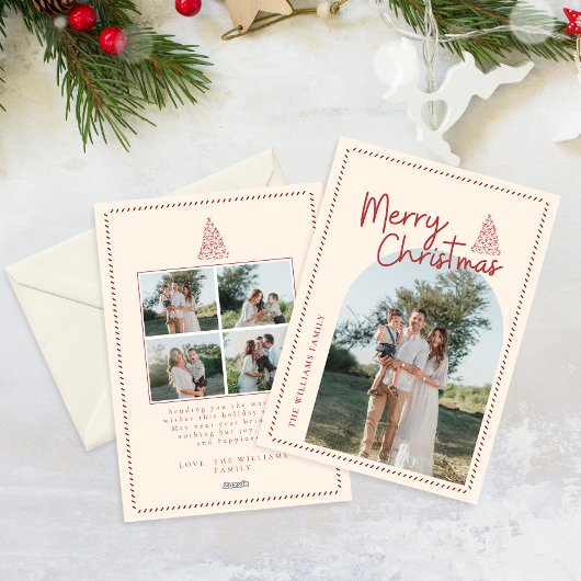 Modern Classic Christmas Photo Elegant Feiertagskarte