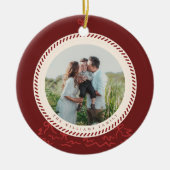 Modern Classic Christmas Photo Elegant  Keramik Ornament (Vorne)