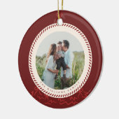 Modern Classic Christmas Photo Elegant  Keramik Ornament (Links)