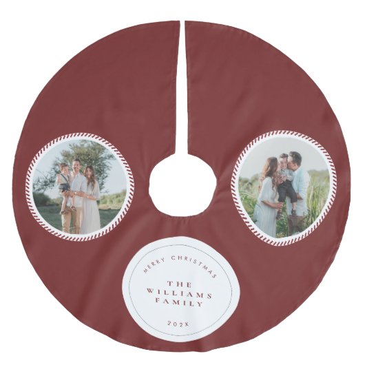 Modern Classic Christmas Photo Elegant  Polyester Weihnachtsbaumdecke (Vorderseite)