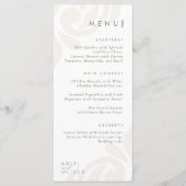 Modern Classic Damask Chic Elegant Typography Sage Menükarte (Vorderseite)