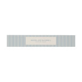 Modern Classic Dusty Blue Striped Wedding  Einladungsbanderole (Flach)
