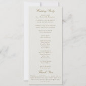 Modern Classic Ecru Gold Formal Wedding Program (Rückseite)