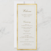Modern Classic Ecru Gold Formal Wedding Program (Vorderseite)