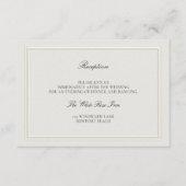 Modern Classic Elevated Ecru Wedding Reception Begleitkarte (Vorderseite)