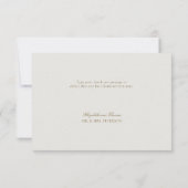 Modern Classic Elevated Gold Ecru Formal Wedding Dankeskarte (Rückseite)