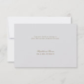 Modern Classic Elevated Gold Ivory Formal Wedding Dankeskarte (Rückseite)