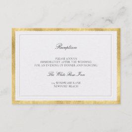 Modern Classic Elevated Pearl Gold Wedding Details Begleitkarte