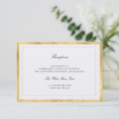 Modern Classic Elevated Pearl Gold Wedding Details Begleitkarte (Stehend Vorderseite)