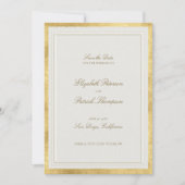 Modern Classic Formal Elevated Gold Ecru Wedding Save The Date (Vorderseite)
