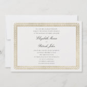 Modern Classic Formal Golden Lys Ivory Wedding Einladung (Vorderseite)