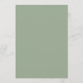 Modern Classic French Sage Green Wedding Timeline Programm (Rückseite)