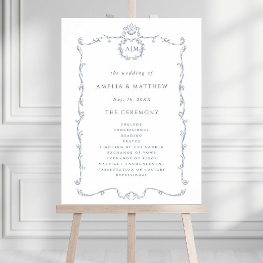 Modern Classic French Wedding Ceremony Program  Poster