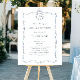 Modern Classic French Wedding Ceremony Program  Poster