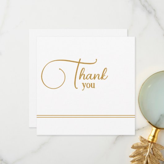 Modern Classic Gold Typografie Dankeschön Card Dankeskarte (Vorderseite/Rückseite Beispiel)