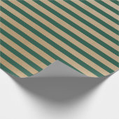 Modern Classic Green Beige Stripes Geschenkpapier (Ecke)