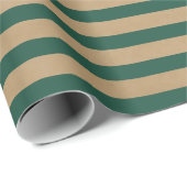 Modern Classic Green Beige Stripes Geschenkpapier (Rolleneckpunkt)