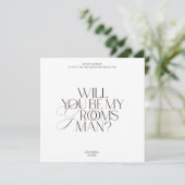 Modern Classic Groomsman Proposal Card Einladung (Stehend Vorderseite)