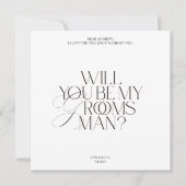 Modern Classic Groomsman Proposal Card Einladung (Vorderseite)
