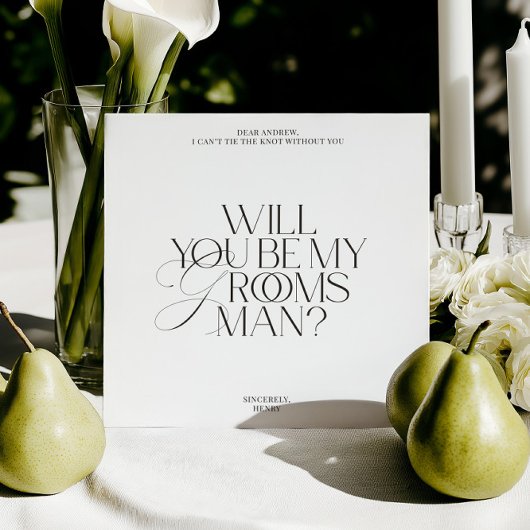 Modern Classic Groomsman Proposal Card Einladung