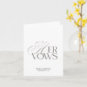 Modern Classic Her Vows Wedding Vow Book Karte (Gelbe Blume)