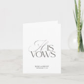 Modern Classic His Vows Wedding Karte (Vorderseite)