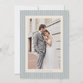 Modern Classic Love and Thanks Blue Striped Dankeskarte (Rückseite)