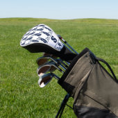 Modern Classic Monogramm Muster Golfbag Navy Blau Golf Headcover (In SItu)