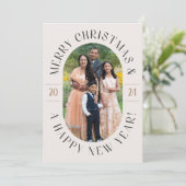 Modern Classic Oval Foto Weihnachtskarte Feiertagskarte (Stehend Vorderseite)