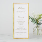 Modern Classic Pearl Gold Formal Wedding Program (Stehend Vorderseite)