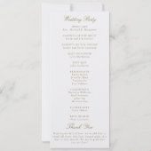 Modern Classic Pearl Gold Formal Wedding Program (Rückseite)