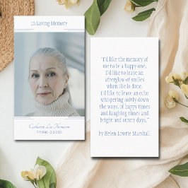 Modern Classic Photo In Loving Memory Prayer Card Visitenkarte