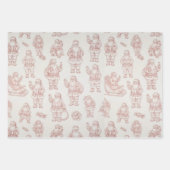 Modern Classic Red Pine Wreath Christmas Holiday  Geschenkpapier Set (Vorderseite 3)