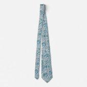 Modern Classic – Royal Blaues Ornament Krawatte (Rückseite)