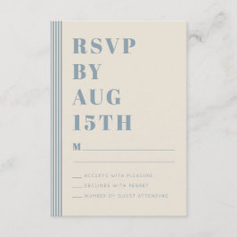 Modern Classic RSVP Blue Striped Wedding  Begleitkarte