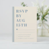 Modern Classic RSVP Blue Striped Wedding  Begleitkarte (Stehend Vorderseite)