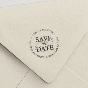 Modern Classic Save the Date Return Address Permastempel